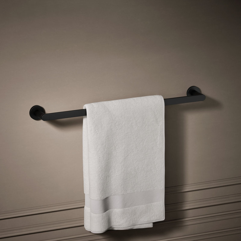 18" Wall Mounted Towel Bar, Matte Black, 24"W