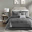 Ensemble d'édredon pour grand lit en polyester taupe 7 pièces Trinity-906365260-907824271