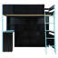 Lit mezzanine en bois avec bureau-30146376