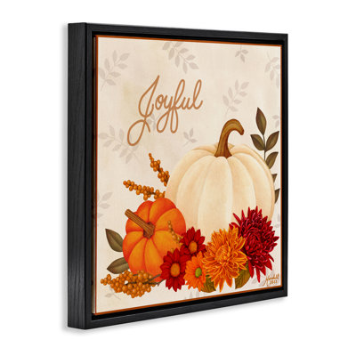 «Joyful Floral Pumpkins», art mural sur toile par Mardell Schuster