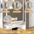 Makeup Vanity With Lights In 3 Colors Openable Mirror, Vanity Desk With 4 Drawers 1 Cabinets Shelves, Vanity Table Rattan Vanity Dresser, For Bedroom-268907911