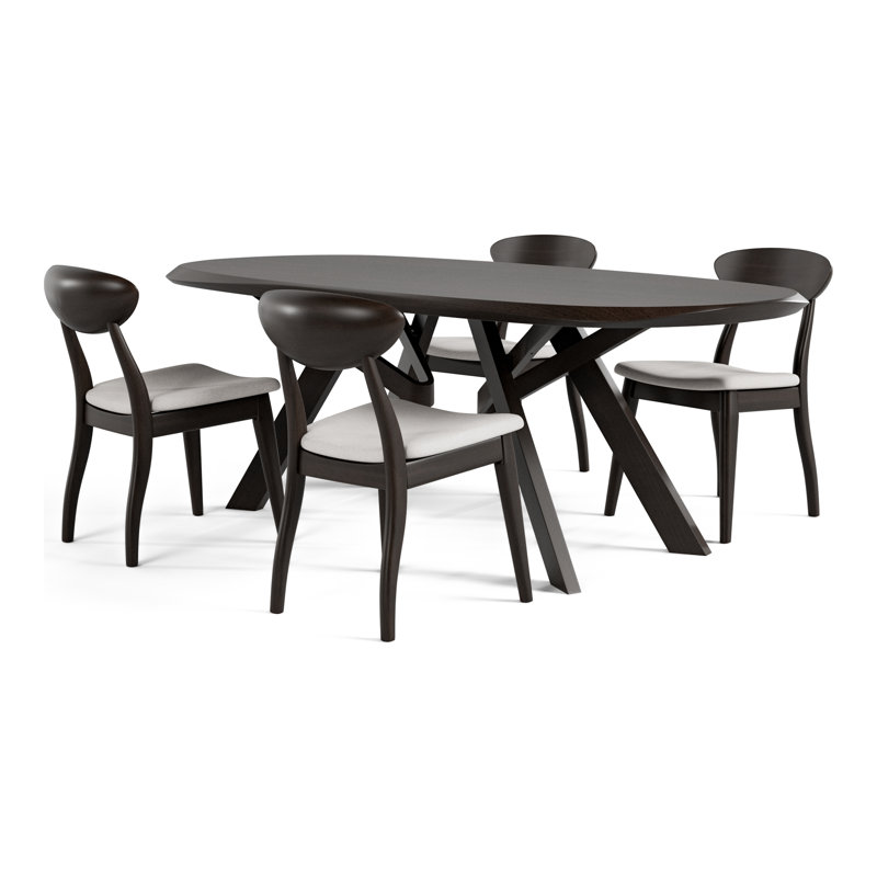 Rozella 5-Piece Dining Table Set, 5 Pieces: Table, 4 Chairs