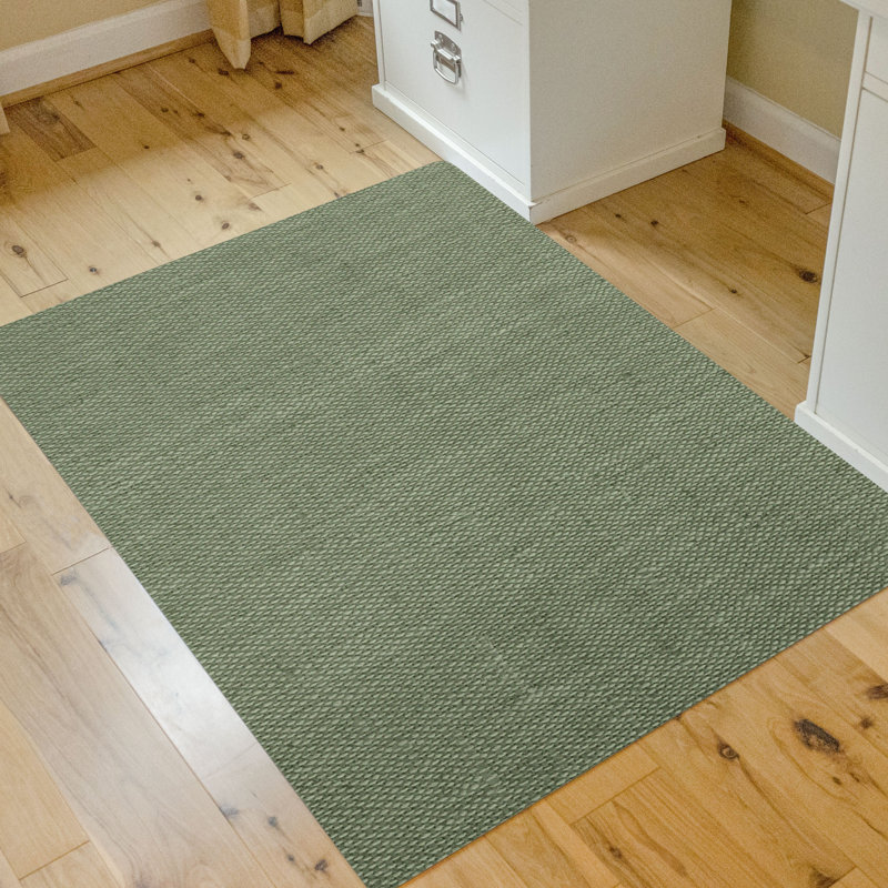 Barbury Weave 35 in. x 47 in. 9 to 5 Desk Chair Mat, Sage