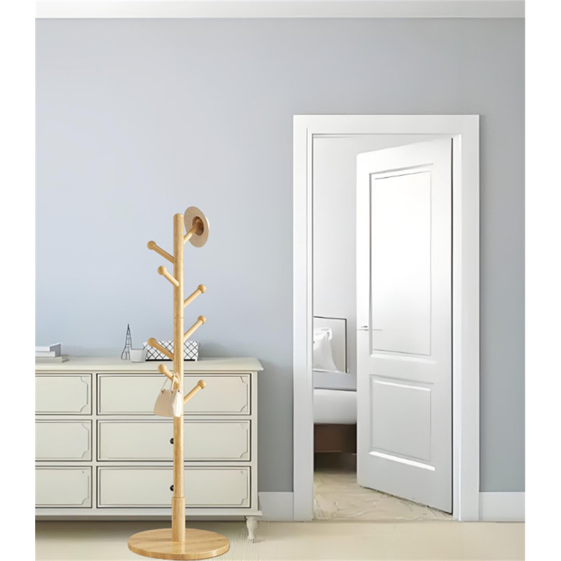 Classic Solid Wood Clothes And Hat Stand, Yellow
