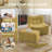 33.7" Bean Bag Lounge Chair With Ottoman-667462512