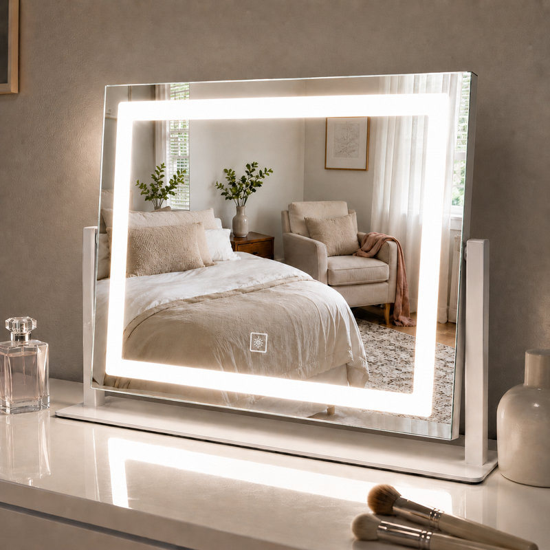 Rectangle LED Mirror,Touch Control, Dimmable Lights