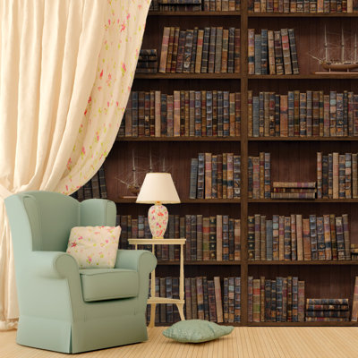 Adhésif décoratif bibliothèque vintage