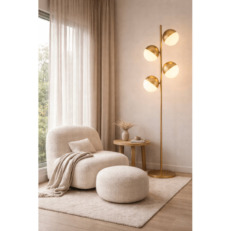 Lampe sur pied à 5 globes Totem