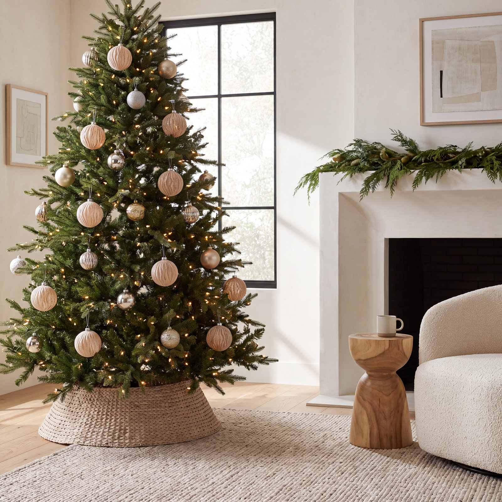 Frosted Wavy Glass Ball Ornament (Set of 12)