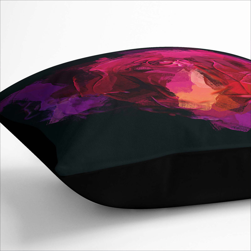 Abstract Square Throw Cushion, Black, 55cm H x 55cm W x 20cm D