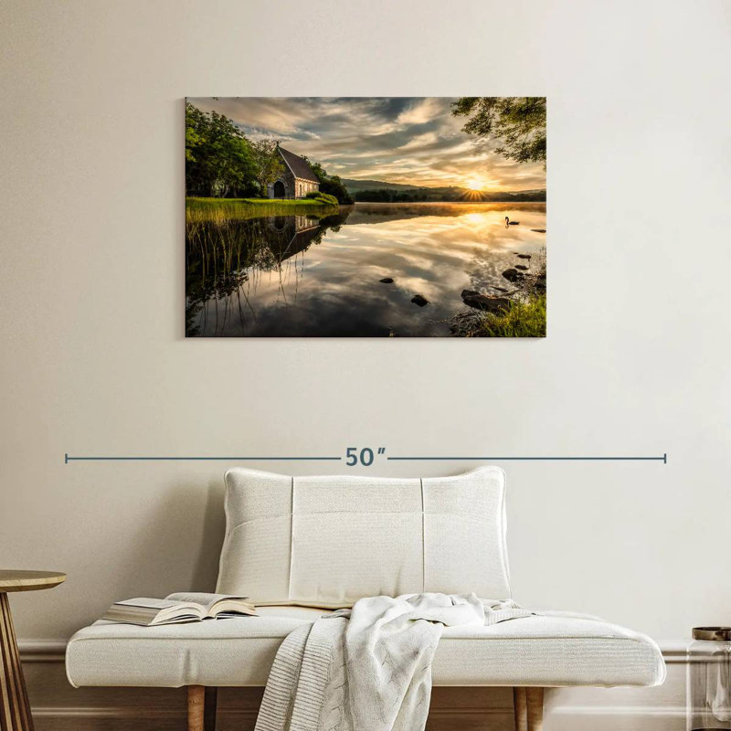 Adella Gougane Barra Lake Church Sunrise, H 24 po x l 36 po