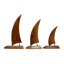 Ensemble de sculpture de bateau à voile en bois 3 pièces Pagerale