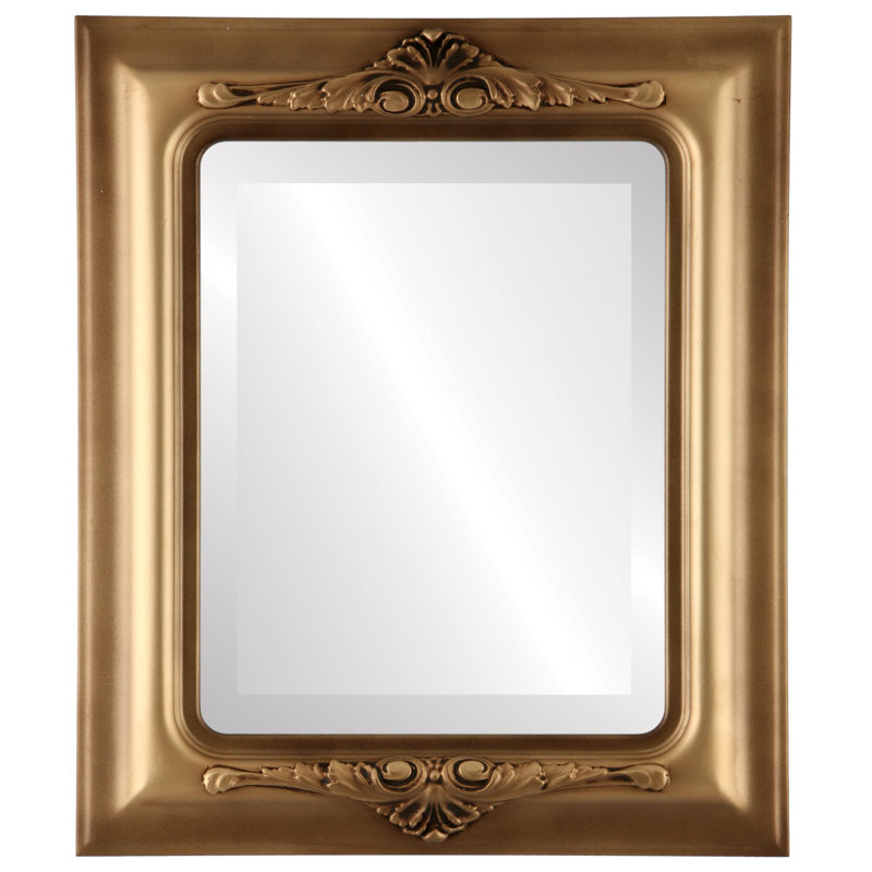 Wokingham Wood Flat Wall Mirror, 21" H x 17" W, Desert Gold