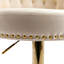 Ensemble de 2 chaises de bar en velours de luxe avec coutures en losanges, rivets dorés et hauteur réglable pour une décoration intérieure élégante-1097326934