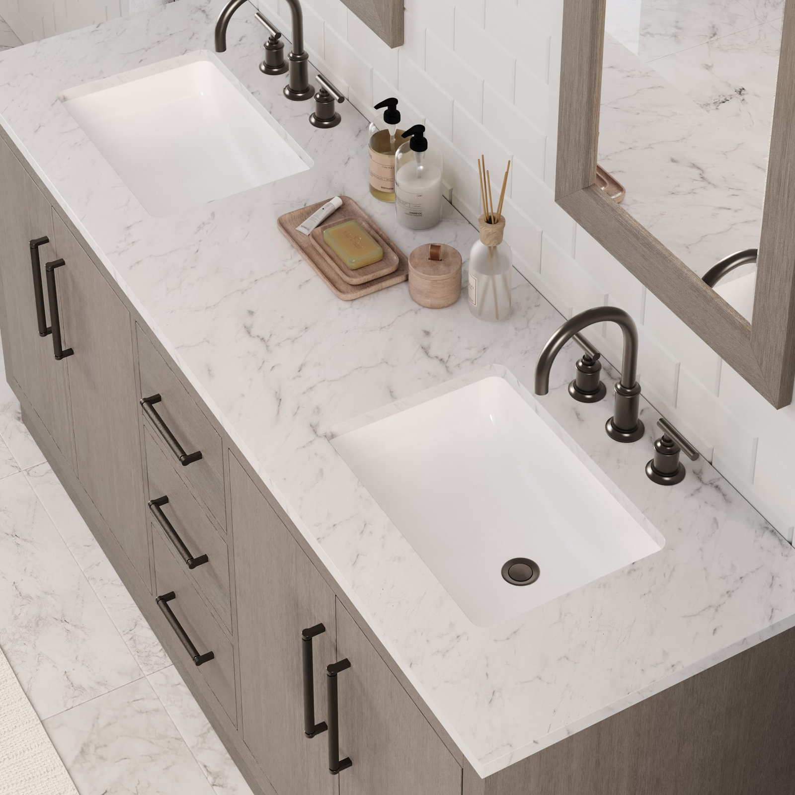 Kamila 72'' Double Bathroom Vanity, Oil rubbed bronze