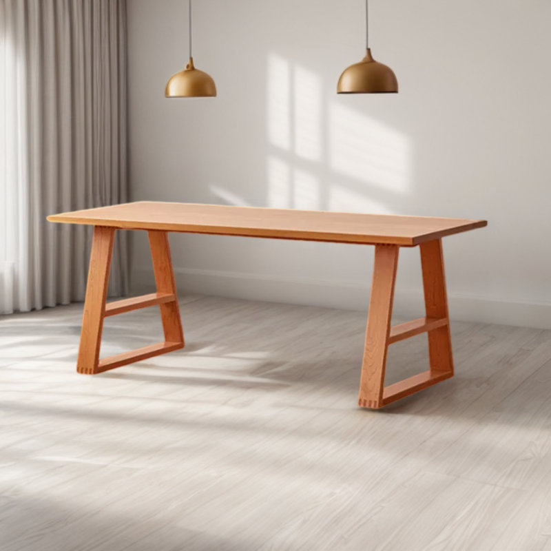 Matsje Oak Solid Wood Dining Table, 31.49" W x 62.99" L