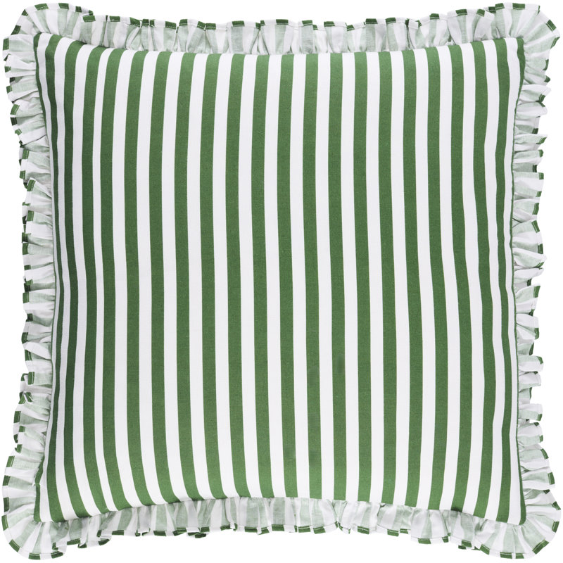 Coussin Aneatra, 18 po x 18 po, Housse de coussin seulement - sans coussin, Rayures vertes