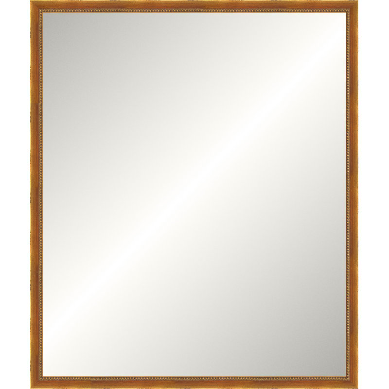 Antique Gold Beaded Mirror, Wide Vanity