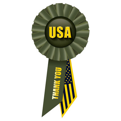 Rosette USA - 3¼ po - paquet de 6