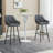 Corrigan Studio Retro Bar Stools Set Of 2, Bar Chairs With Footrest, 30" (76 Cm.) Counter Stools With Backs And Steel Legs, For Kitchen Island And Home Bar-360812965