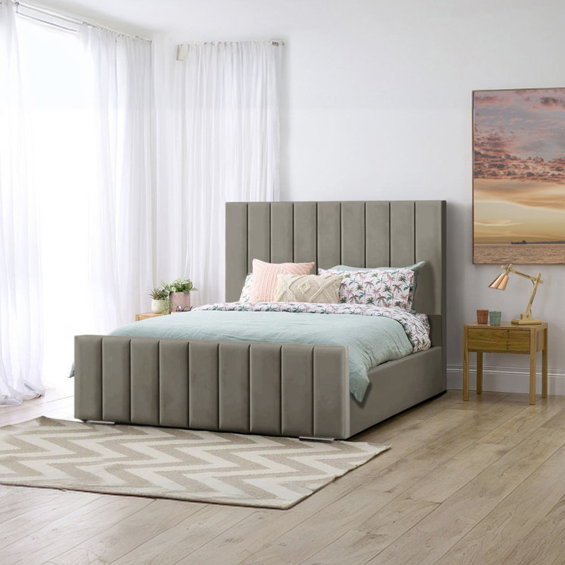 Arlon Upholstered Bed, Grey, Single (3')