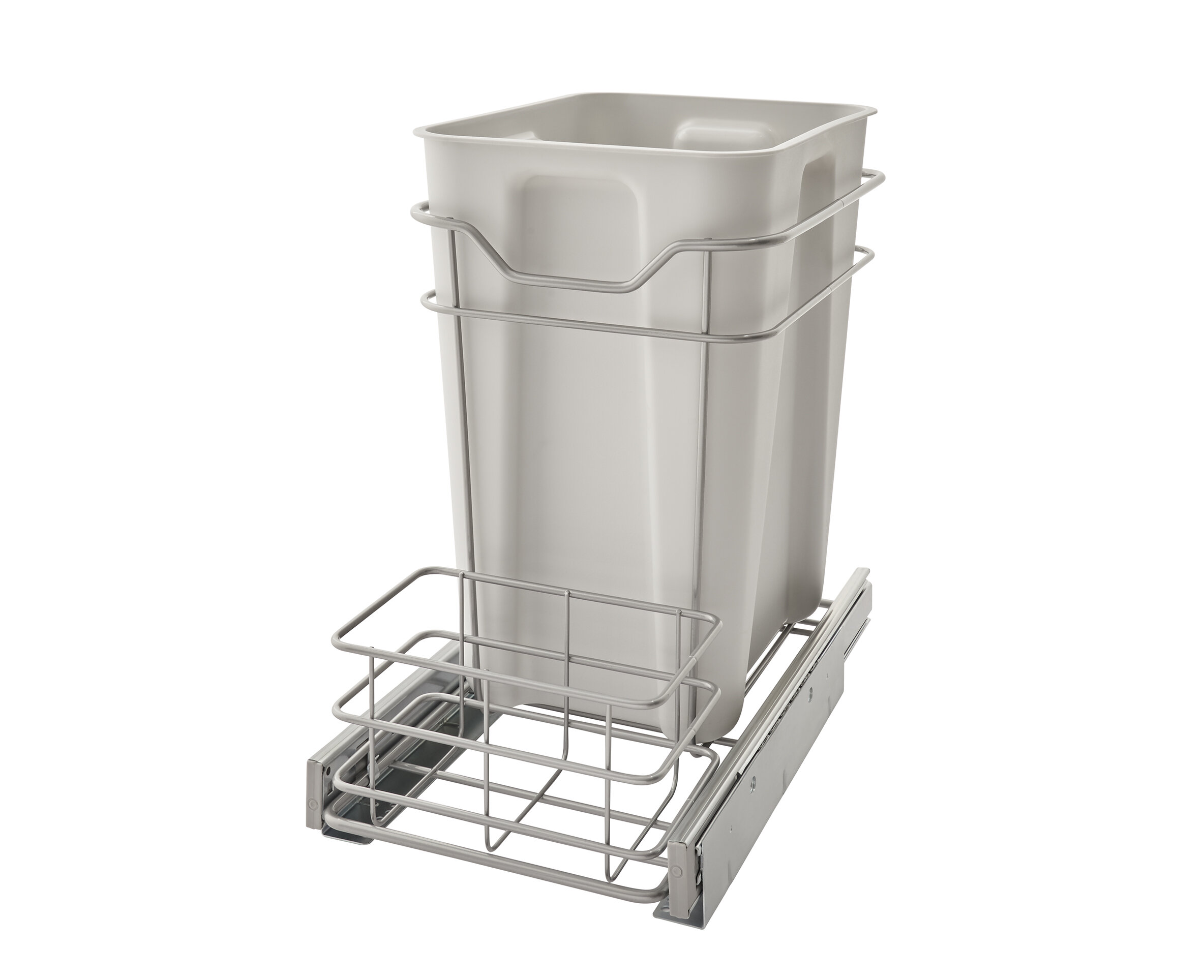 Hold N' Storage Under Cabinet Double Trash Can Pull Out Heavy Duty Metal Sliding System with 5 Year Limited Warranty -Cans Not Included., Size: 17 W x