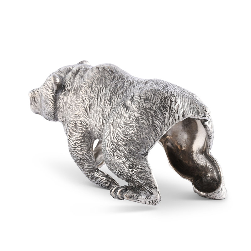 Woodland Creatures Pewter Sleeping Bear Napkin Ring