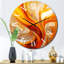 Horloge murale orange à motif abstrait fractal chaud VII-93381146
