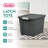 Sterilite 24Pk Latch Tote, Stackable Plastic Storage Container, 12Gal,Gray/Green