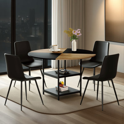 Ensemble de table et 4 chaises, rangement double couche, 47,3 po