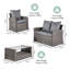4 Seater Rattan Sofa Set