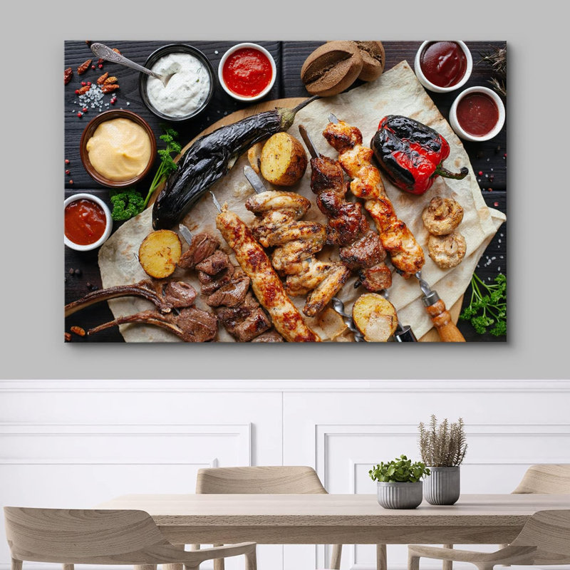 Décoration de cuisine grillée au Moyen-Orient Kebab, H 16 po x l 24 po