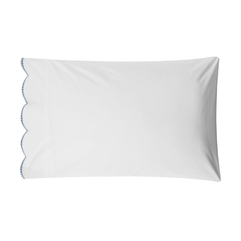 Nazaré 100% Cotton Percale Sheet Set, white-french blue, King