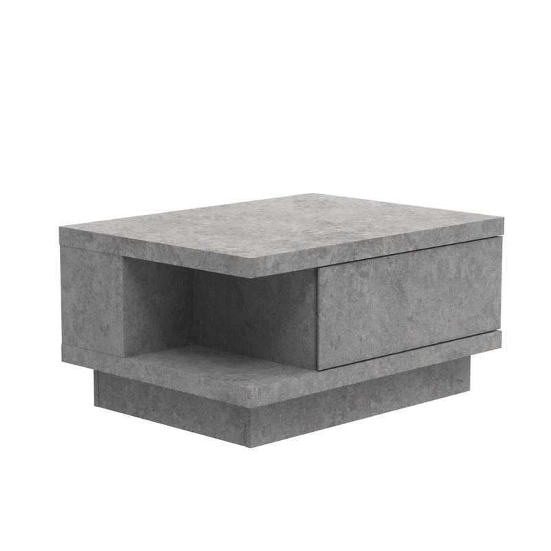 Caomhan 31.3" Modern Storage Coffee Table With Drawer, Concrete