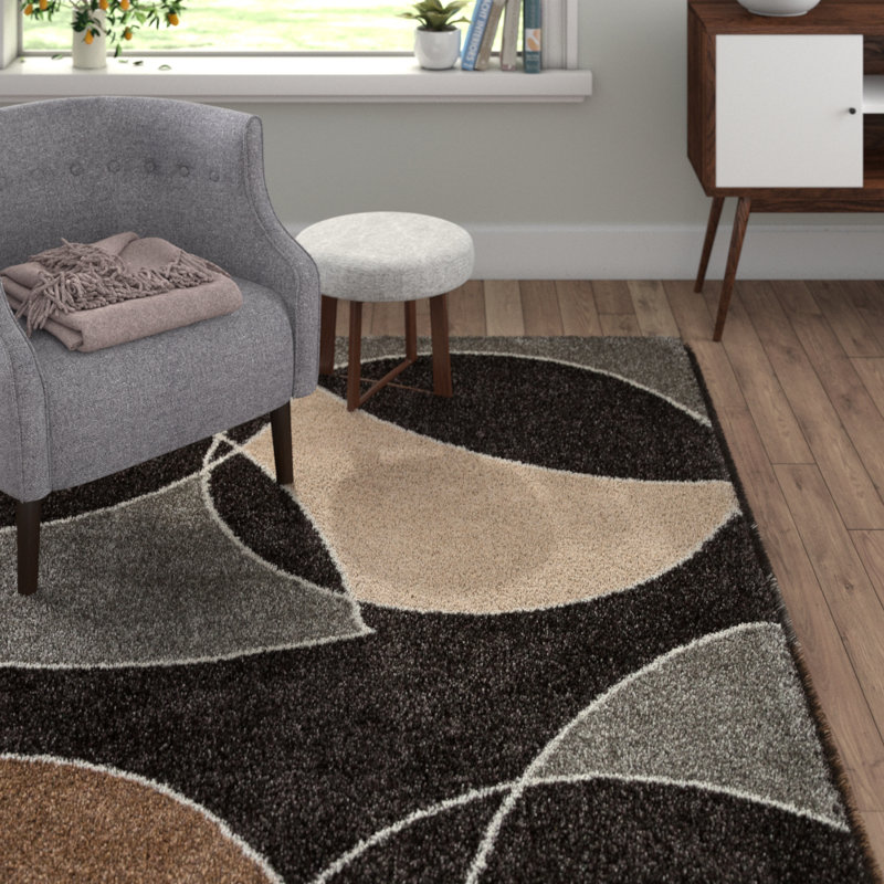 Risher Abstract Shag Area Rug, Rectangle 120 x 170cm