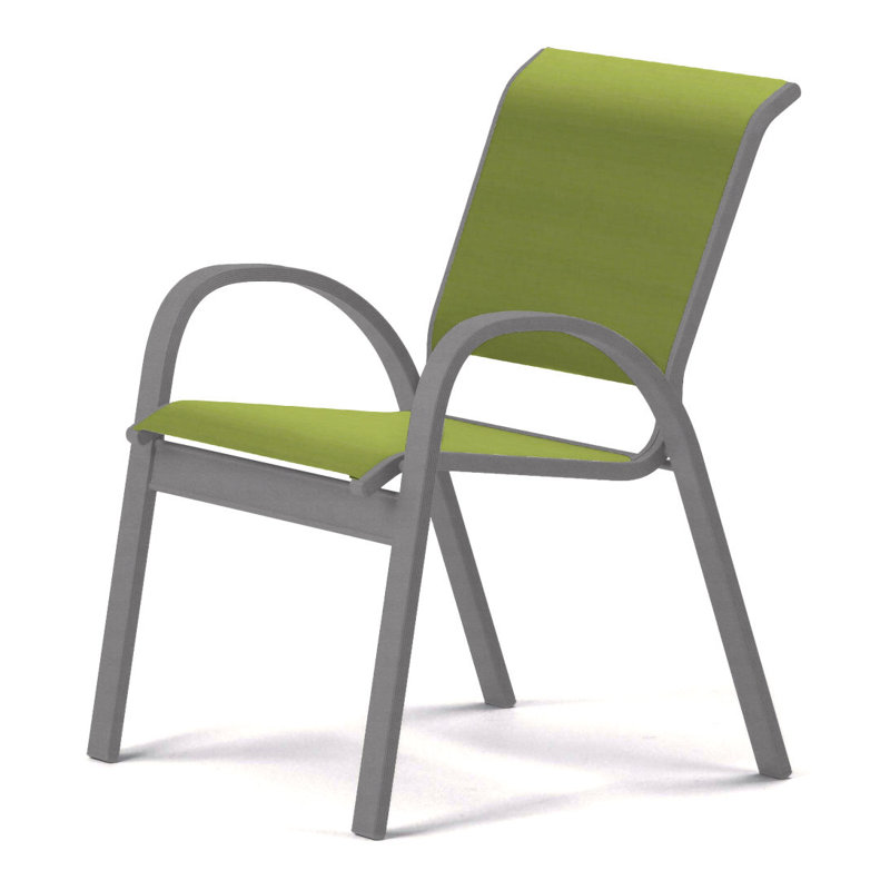 Aruba 1 Outdoor Dining Armchair, Textured Black, Lime 38D Sunbrella®