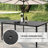 Patio Metal Dining Set With 6 Stackable Chairs And Umbrella Hole, Black-1629482244