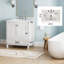 Meuble-lavabo autoportant de 30 po avec lavabo, comptoir en marbre d'ingénierie Carrara, lavabo en céramique encastré et porte de rangement à fermeture en douceur-116332741
