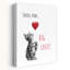 Small Paws Big Love Contemporary Cat Wall Art Print 1 Piece Wrapped Canvas Wall Art-255600770
