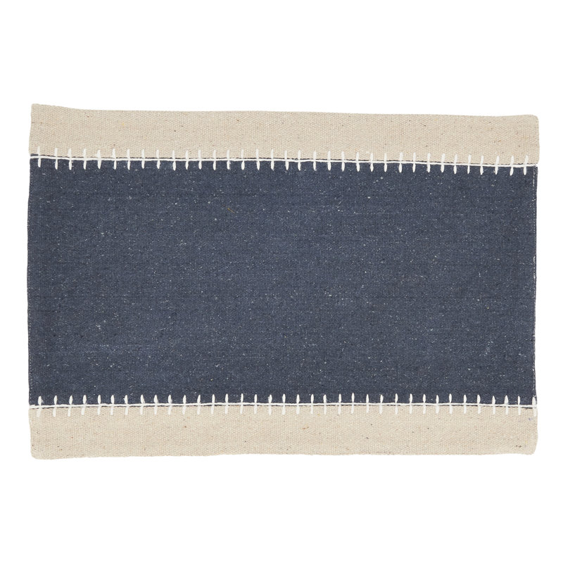 Napperon 100% coton sans motif de la collection Gianni, Bleu marine