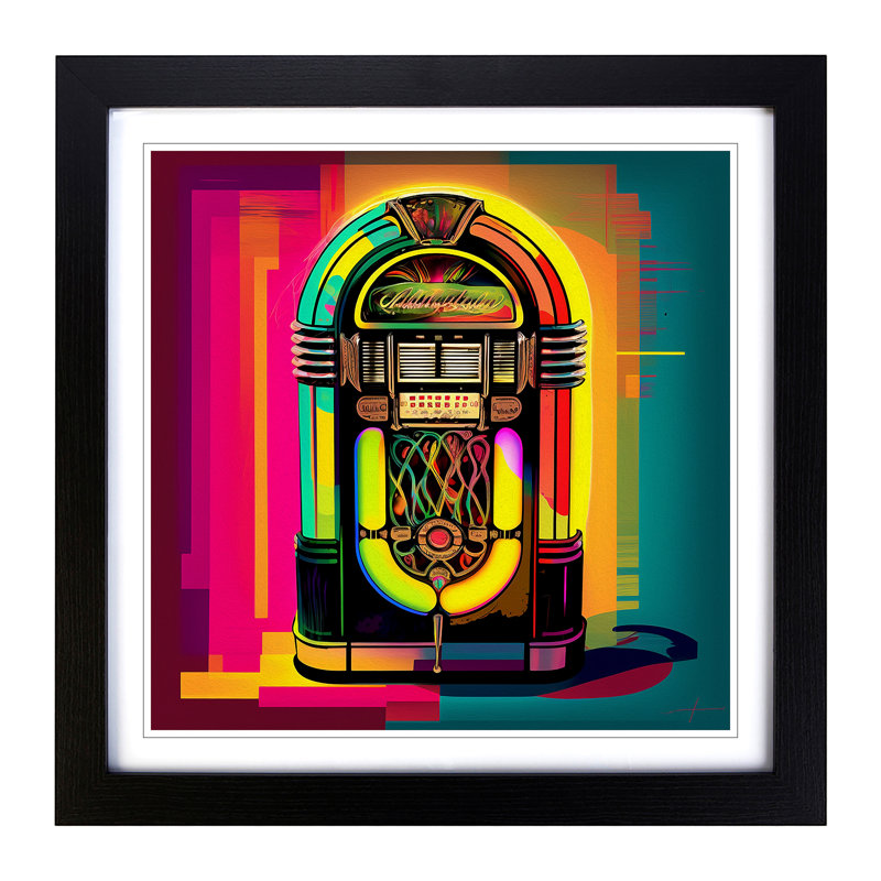 Jukebox Fauvism - Single Picture Frame Print, Black