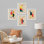 " Mid-Century Modern Retro Shape Polygon Collage " 4 - Pieces