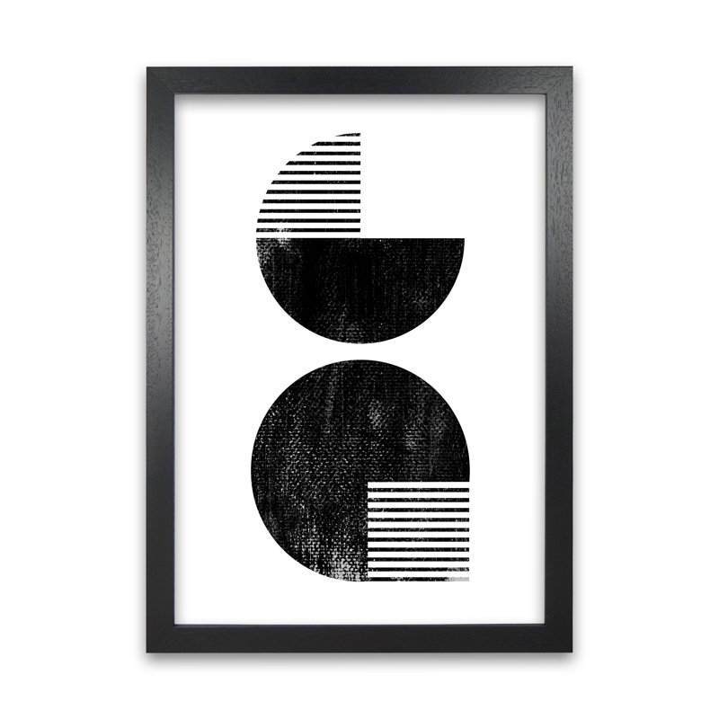 Black And White Mid Century - Print, Black Frame, 84cm H x 59cm W x 3cm D