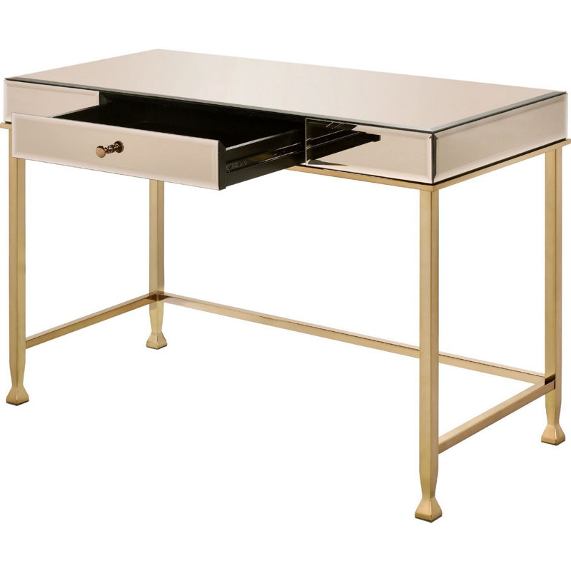 Bureau en bois massif, Or rose / or