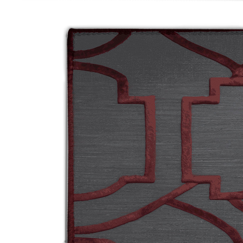 Trellis Gray Indoor and Outdoor Area Rug, Rectangle 2' x 3'