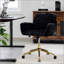Chaise de bureau, chaise de bureau artificielle avec base en métal doré, chaise de bureau pivotante réglable-426485656