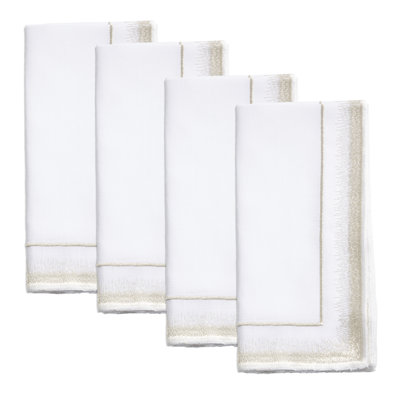 Elegant Embroidery Detail Napkin (Set of 4)