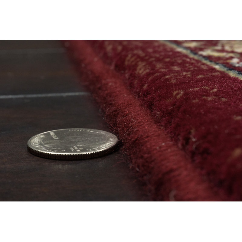 Tapis rouge/ivoire oriental Attell, Rectangle 5 pi 3 po x 7 pi 7 po