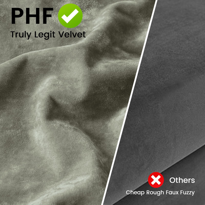 PHF Super Soft Velvet Pillowcases, 2 Pack Luxury Cozy Warm Pillow Shams Covers with Envelope Closure, 20x26", Smokey Olive