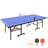 8Ft Mid-Size Table Tennis Table Foldable & Portable Ping Pong Table Set For Indoor Games With Net, 2 Table Tennis Paddles And 3 Balls